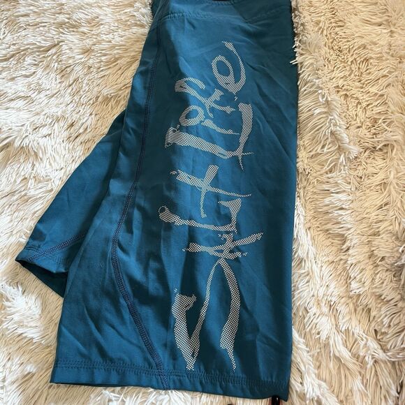 NWT Salt Life SLX-QD Teal Blue Men’s Swim Trunks Size 28 HYPDE Quick Dry - Picture 5 of 13